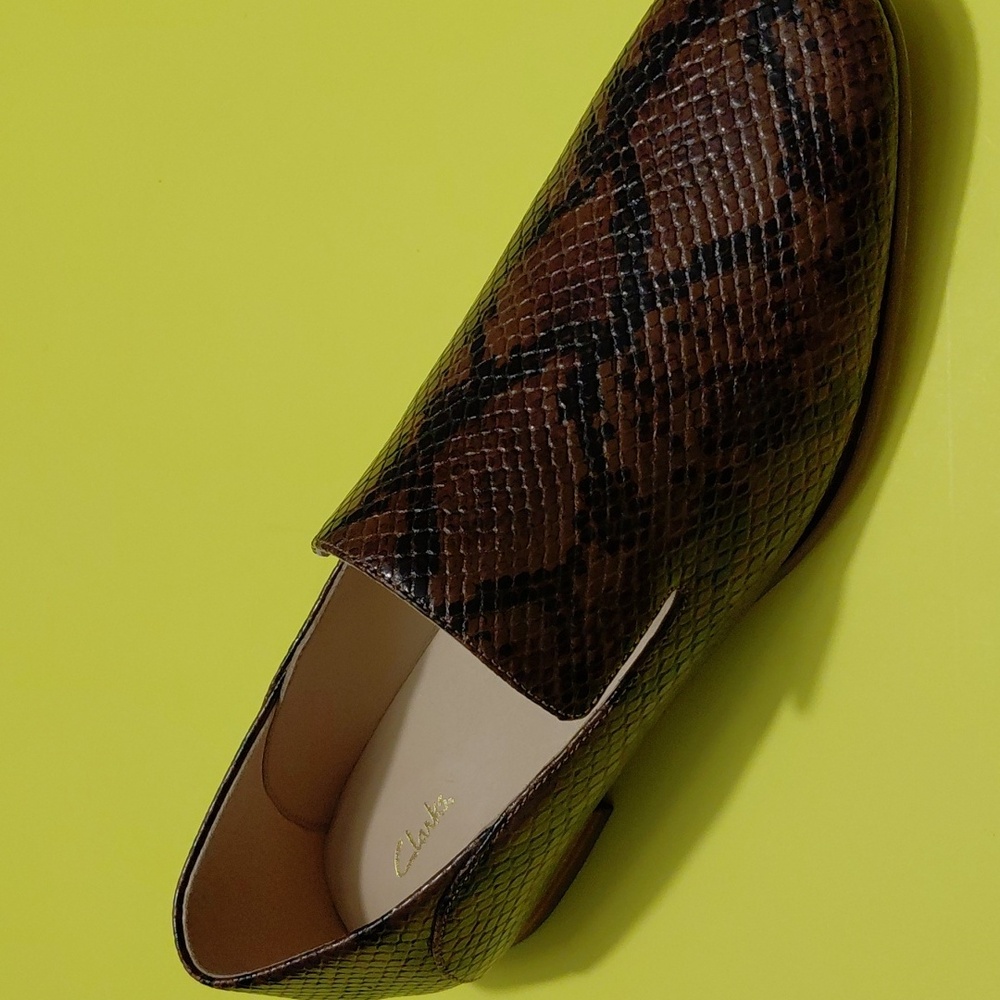 CLARK'S Pure Viola Women's Leather Snake Print Loafers - 9.5M - Picture 5 of 10